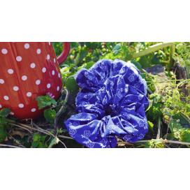 Scrunchie venkovský styl MAXI modrotisk